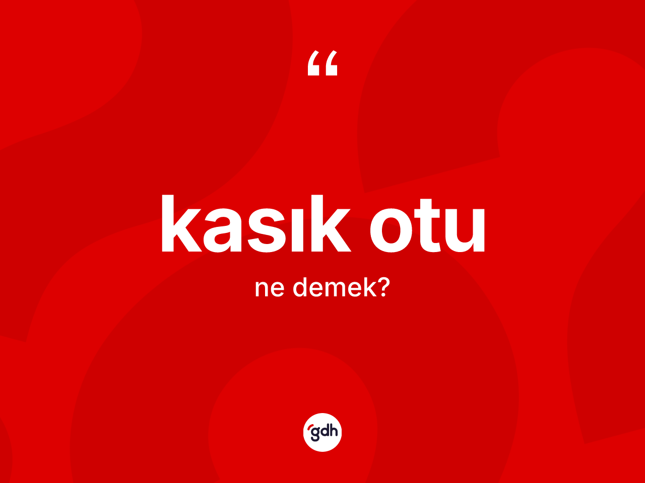 Kasık otu kelimesi ne anlama gelir? Kasık otu kelimesinin TDK'ya göre açıklaması nedir?
