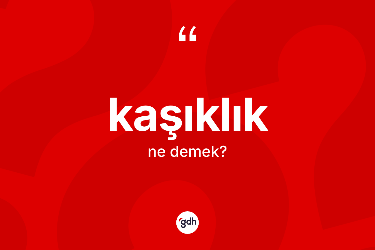 Kaşıklık kelimesinin anlamı nedir? Kaşıklığın TDK'ya göre anlamı nedir?