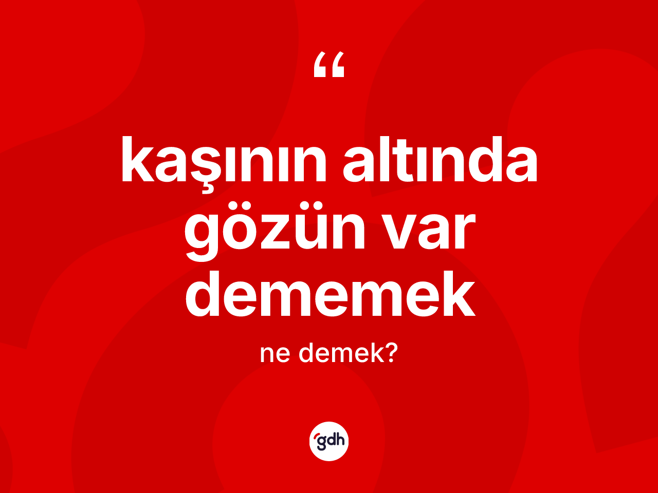 Kaşının altında gözün var dememek sözü neyi anlatır? Kaşının altında gözün var dememek ifadesinin TDK anlamı nedir?