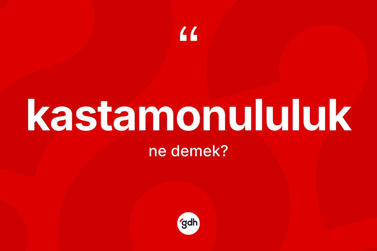 Kastamonululuk nedir? Kastamonululuk'un sözlükteki anlamı nedir?