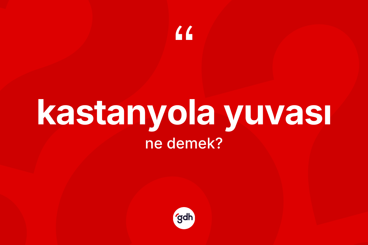 Kastanyola yuvası kelimesinin tanımı nedir?