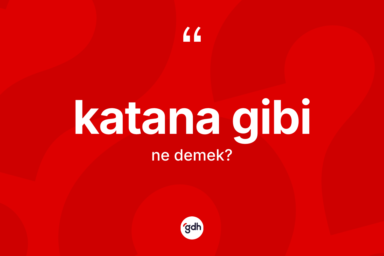 Katana gibi ifadesi neyi anlatır? Katana gibi ifadesinin TDK anlamı nedir?