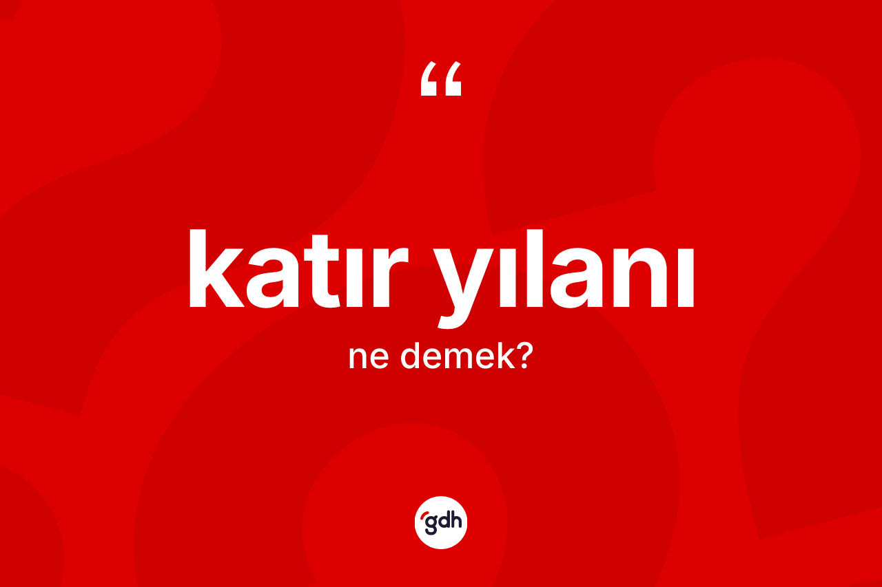 Katır yılanı kelimesi ne demek?