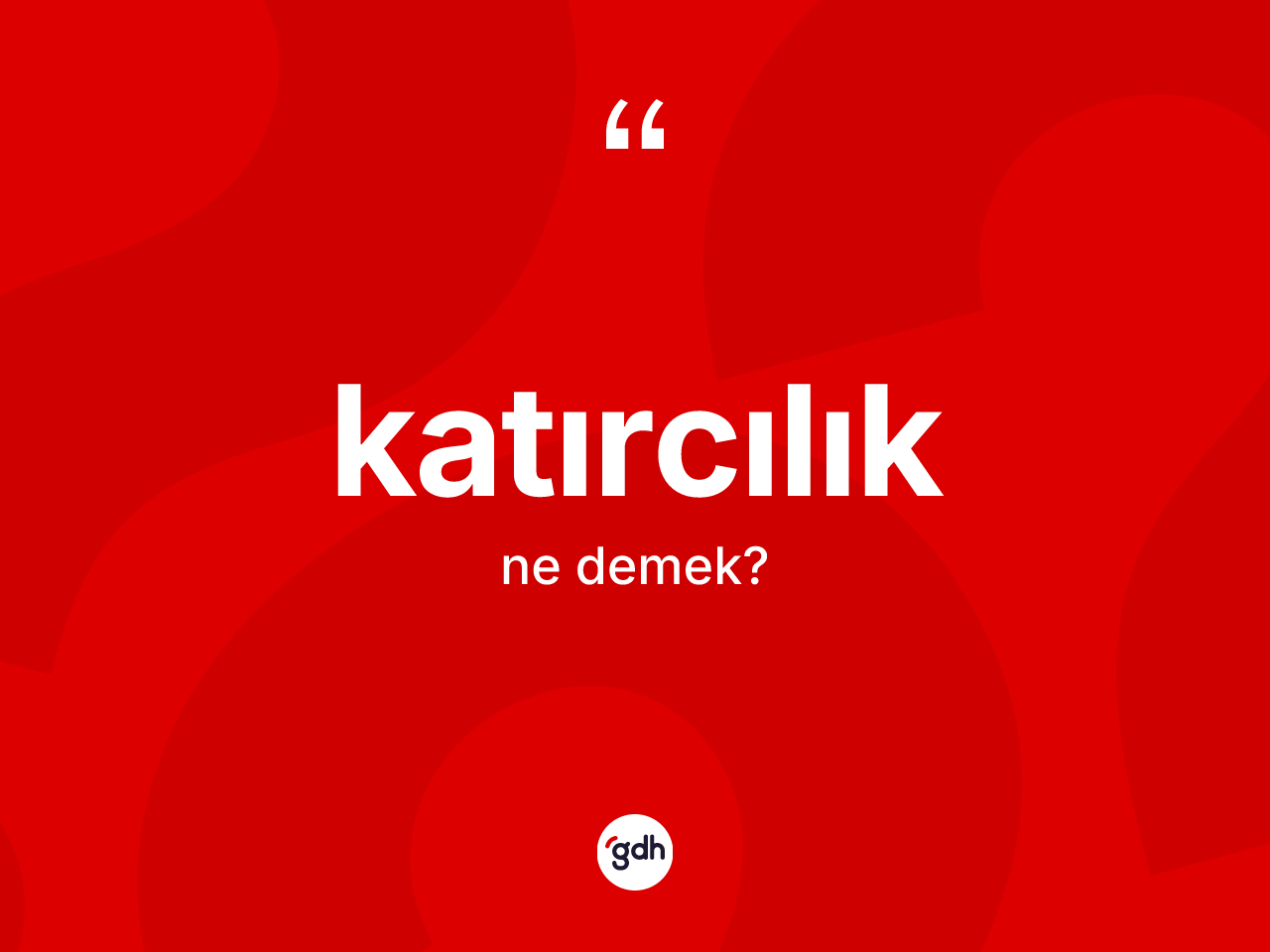 Katırcılık ne demek? Katırcılık kelimesinin TDK anlamı nedir?
