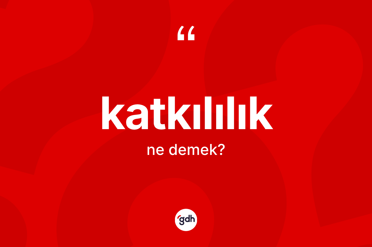 Katkılılık kelimesinin anlamı nedir? Katkılılığın TDK'ya göre anlamı nedir?