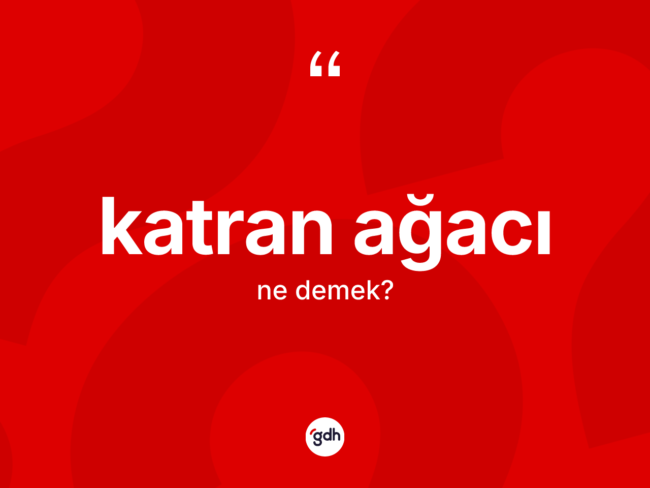 Katran ağacı kelimesinin sözlükteki tanımı nedir? Katran ağacı kelimesinin TDK anlamı nedir?