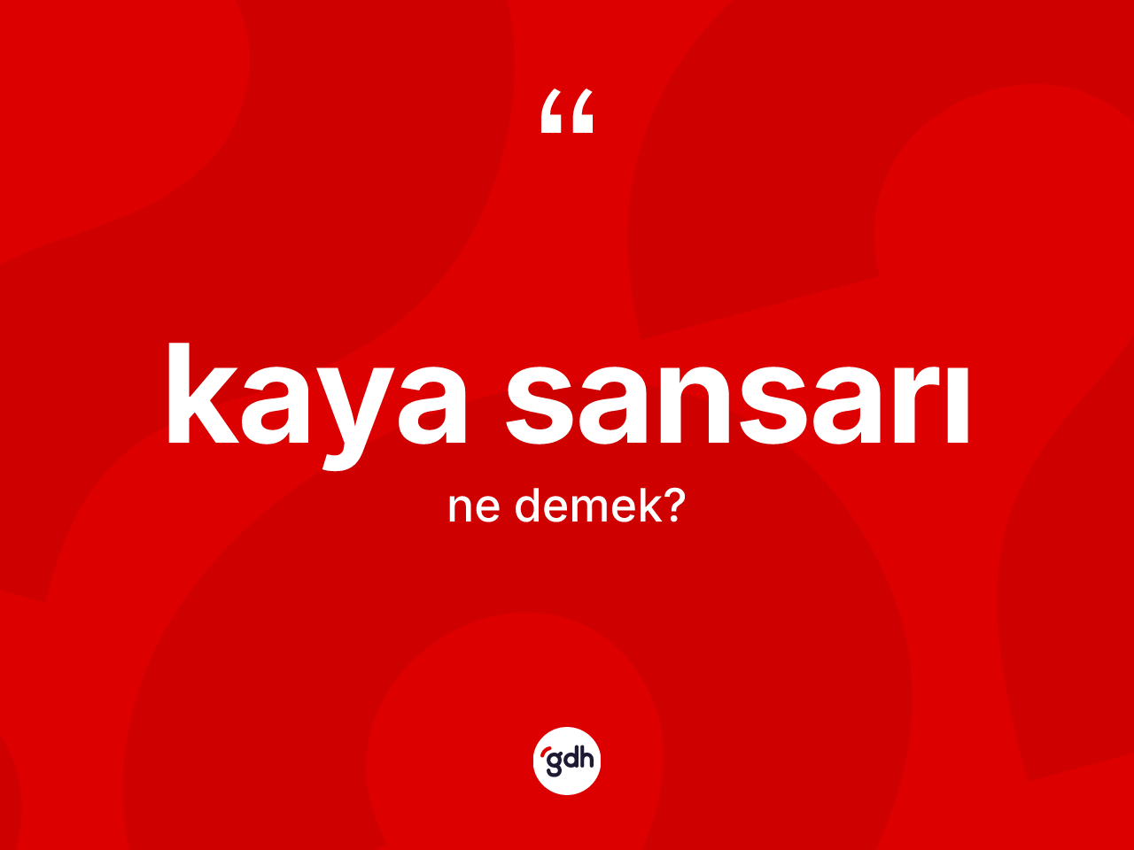 Kaya sansarı kelimesi ne demek? Kaya sansarının TDK'ya göre anlamı nedir?