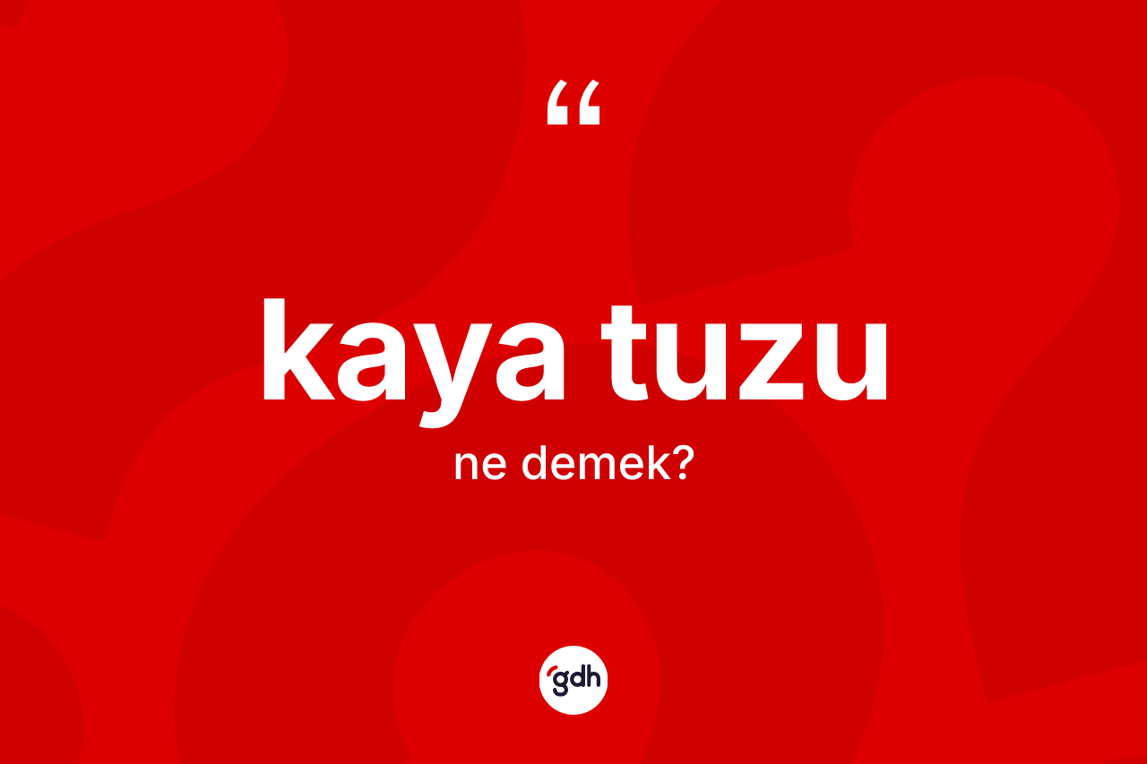 Kaya tuzu kelimesi ne anlama gelir? Kaya tuzunun TDK'ya göre anlamı nedir?
