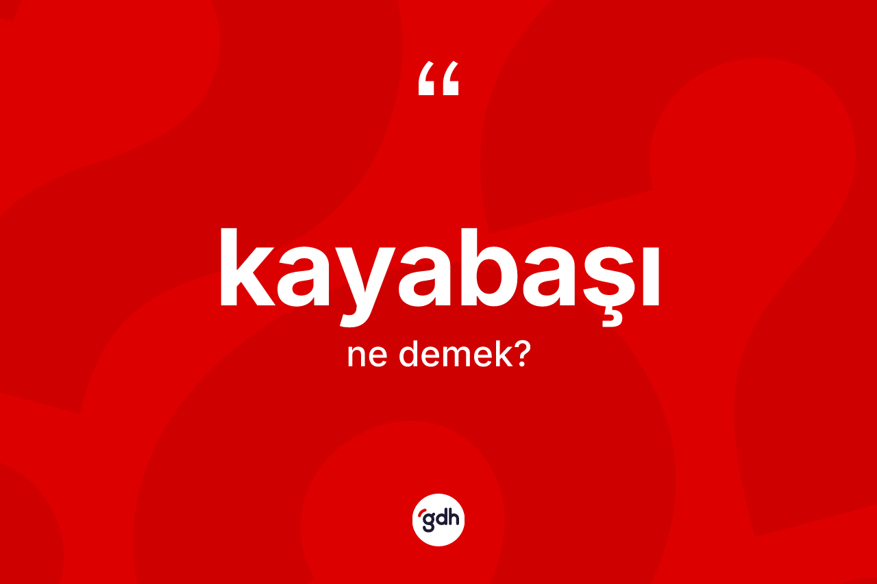 Kayabaşı kelimesinin tanımı nedir? Kayabaşının TDK'ya göre anlamı nedir?
