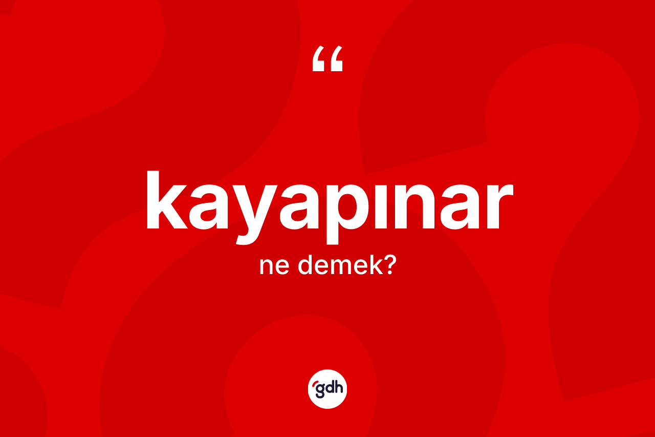 Kayapınar ne demek? Kayapınar'ın TDK'ya göre anlamı nedir?