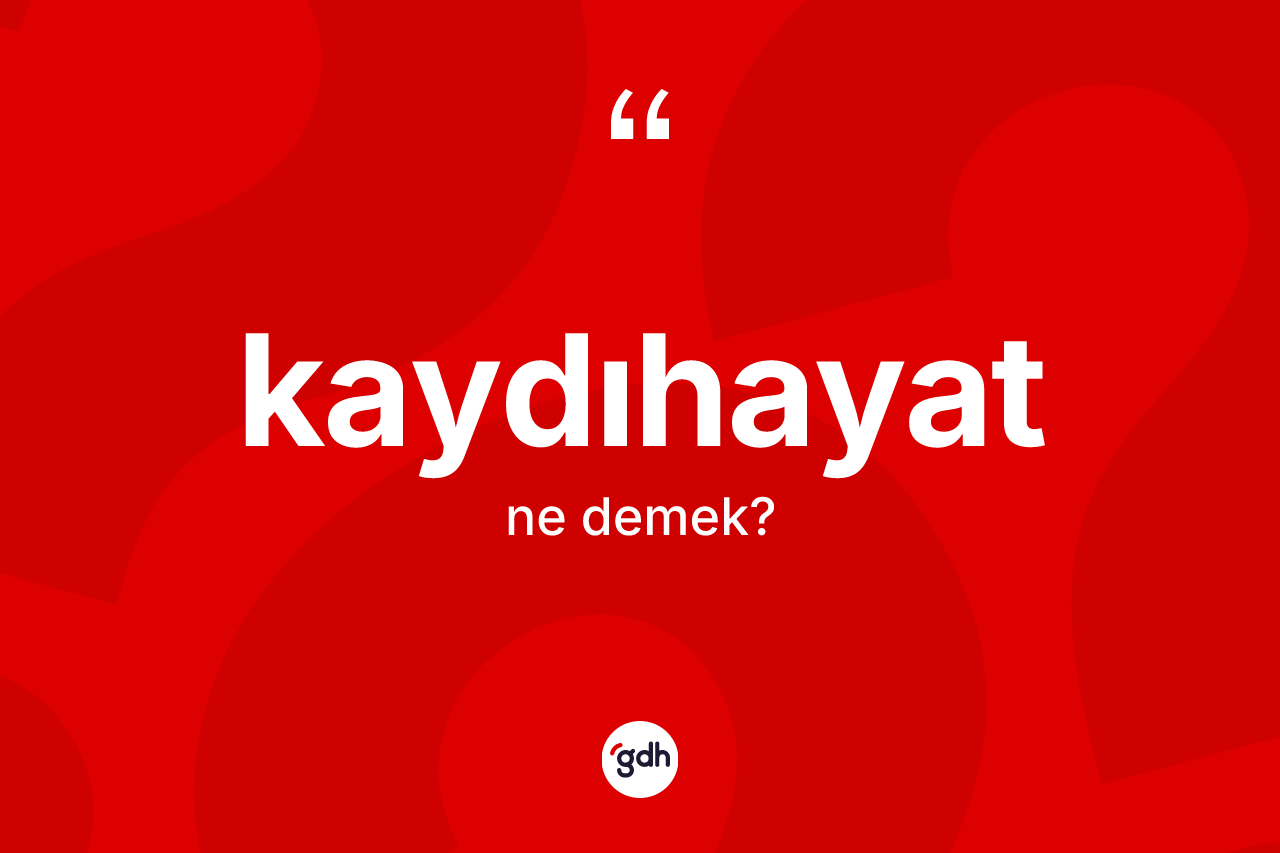 Kaydıhayat kelimesinin sözlükteki tanımı nedir? Kaydıhayatın TDK'ya göre anlamı nedir?
