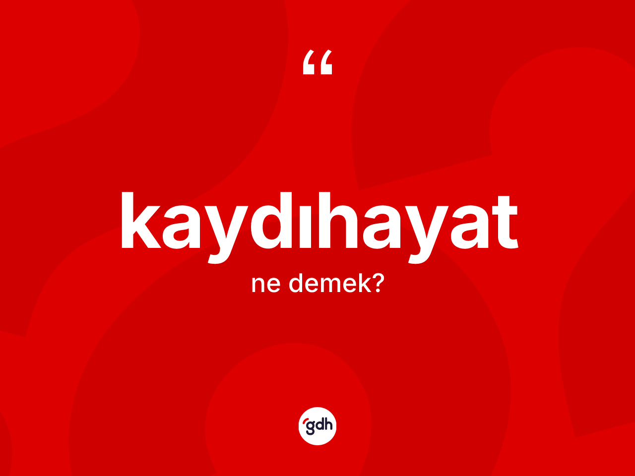 Kaydıhayat kelimesinin sözlükteki tanımı nedir? Kaydıhayatın TDK'ya göre anlamı nedir?