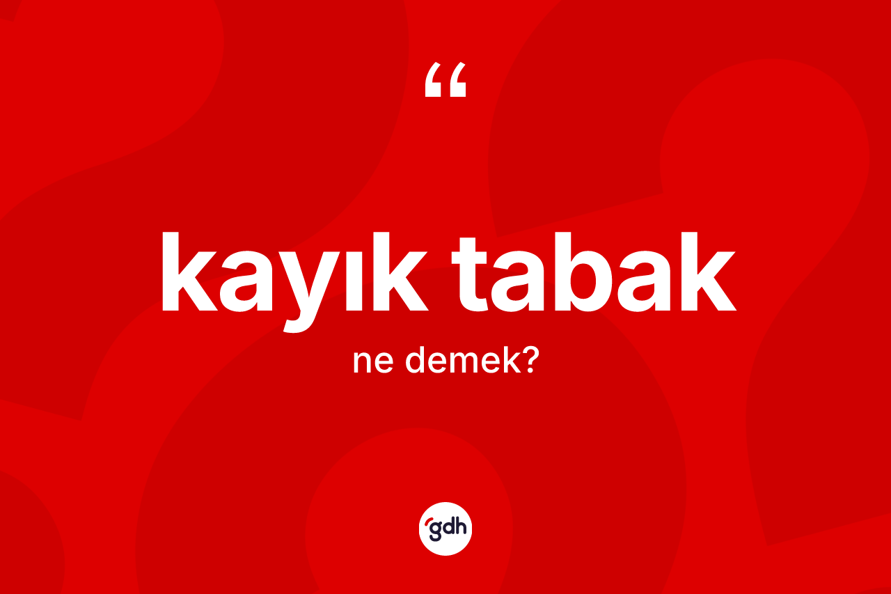 Kayık tabak kelimesinin anlamı nedir? Kayık tabak kelimesinin TDK'ya göre açıklaması nedir?