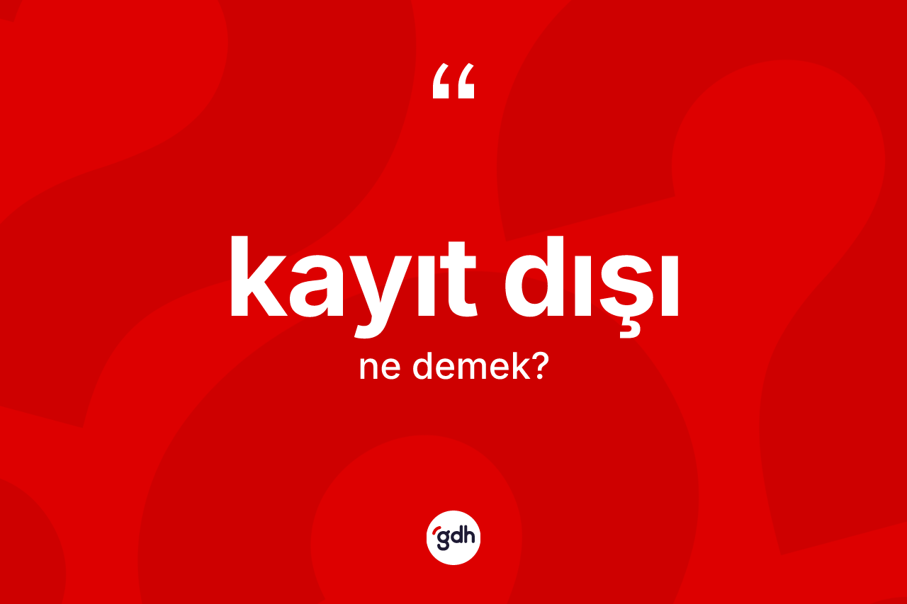 Kayıt dışı kelimesinin tanımı nedir?