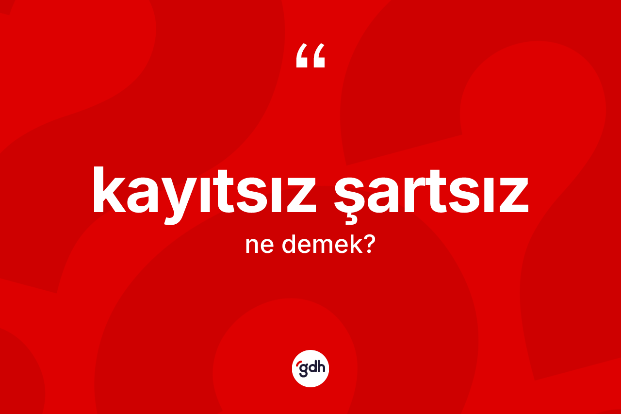 Kayıtsız şartsız kelimesi nedir? Kayıtsız şartsızın sözlükteki anlamı nedir?