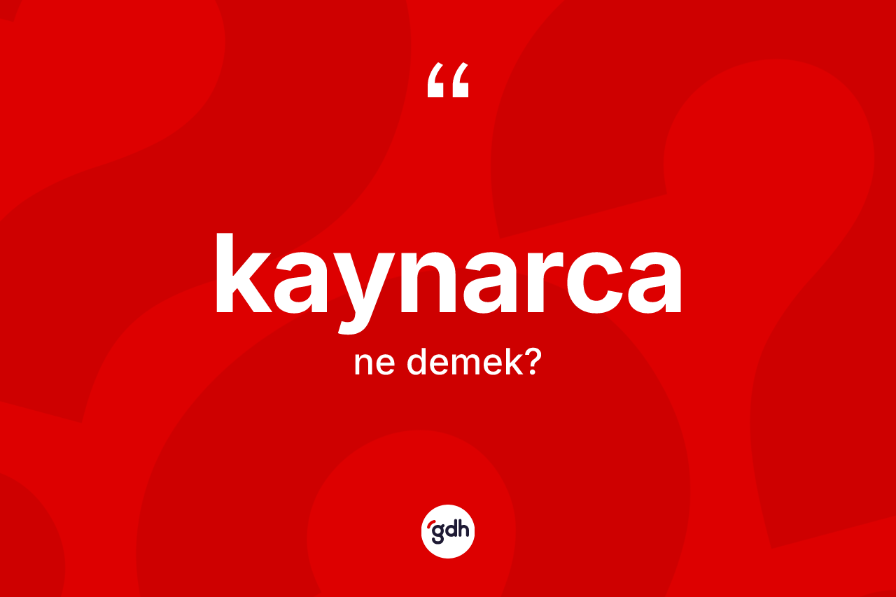 Kaynarca kelimesinin tanımı nedir? Kaynarcanın TDK'ya göre anlamı nedir?