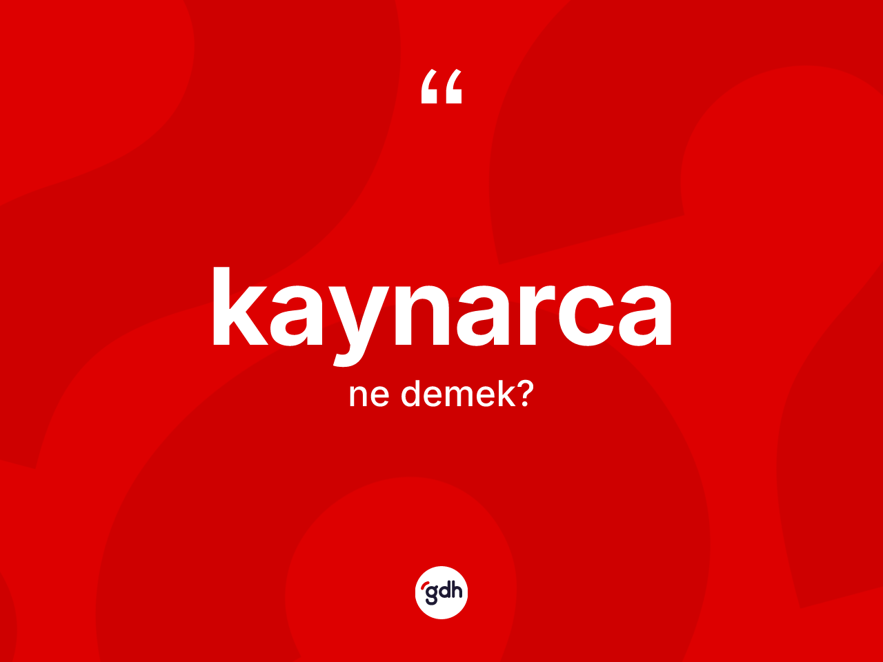 Kaynarca kelimesinin tanımı nedir? Kaynarcanın TDK'ya göre anlamı nedir?