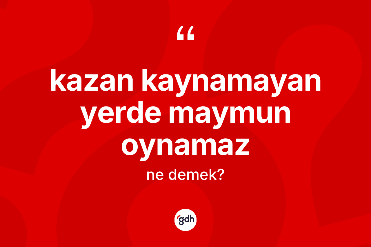 Kazan kaynamayan yerde maymun oynamaz ifadesinin kısaca anlamı nedir? Kazan kaynamayan yerde maymun oynamaz ifadesinin TDK tanımı nedir?