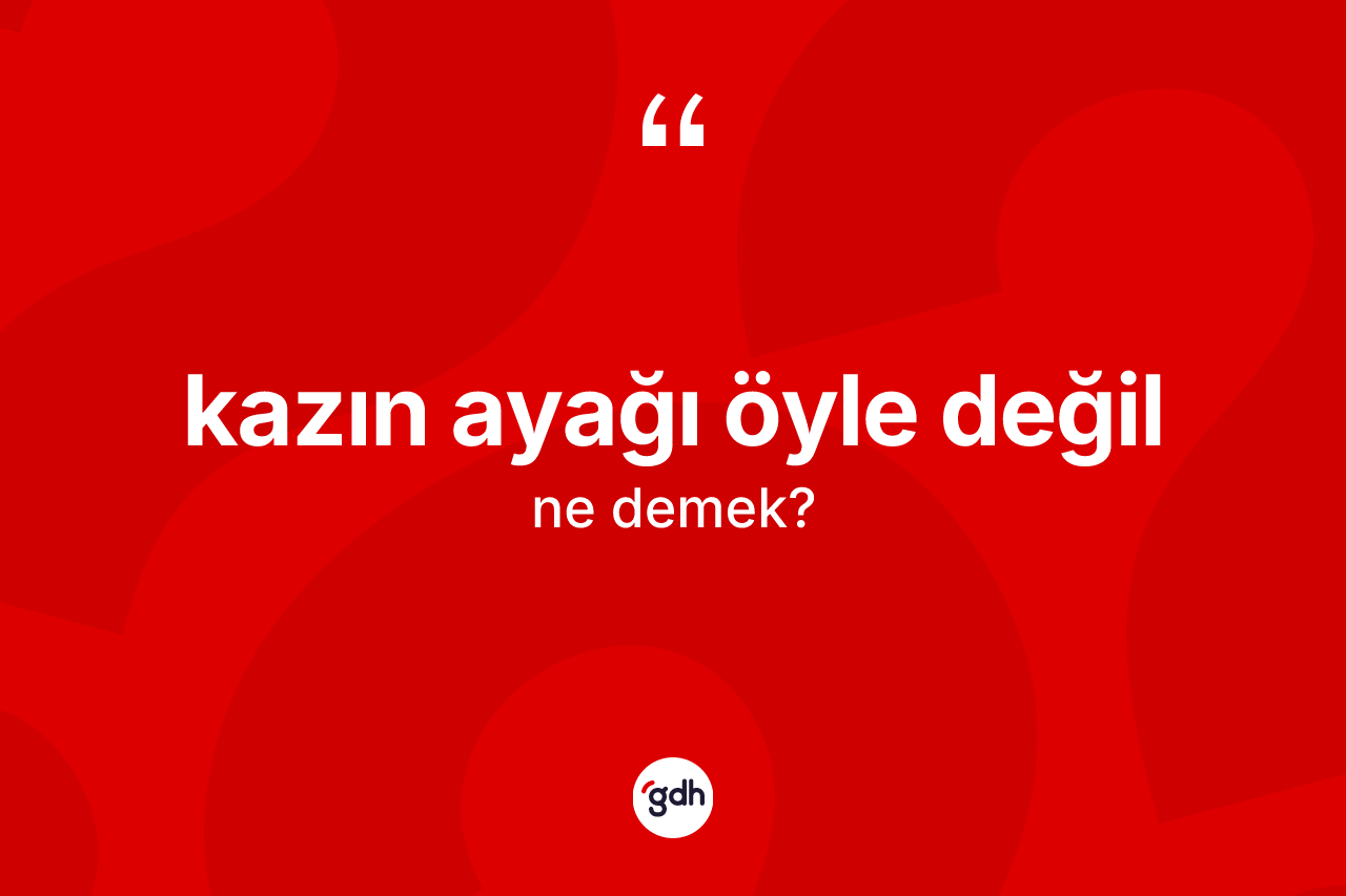 Kazın ayağı öyle değil sözü neyi anlatır? Kazın ayağı öyle değil ifadesinin TDK'ya göre açıklaması nedir?