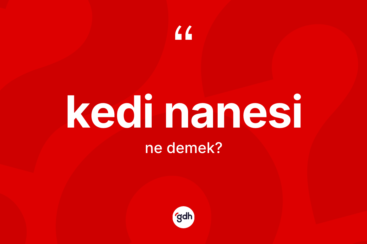 Kedi nanesi kelimesinin tanımı nedir? Kedi nanesinin TDK'ya göre anlamı nedir?