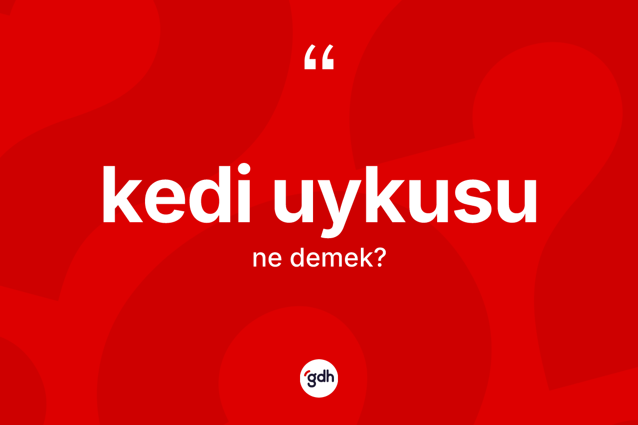 Kedi uykusu  kelimesi ne demek? Kedi uykusu un TDK'ya göre anlamı nedir?