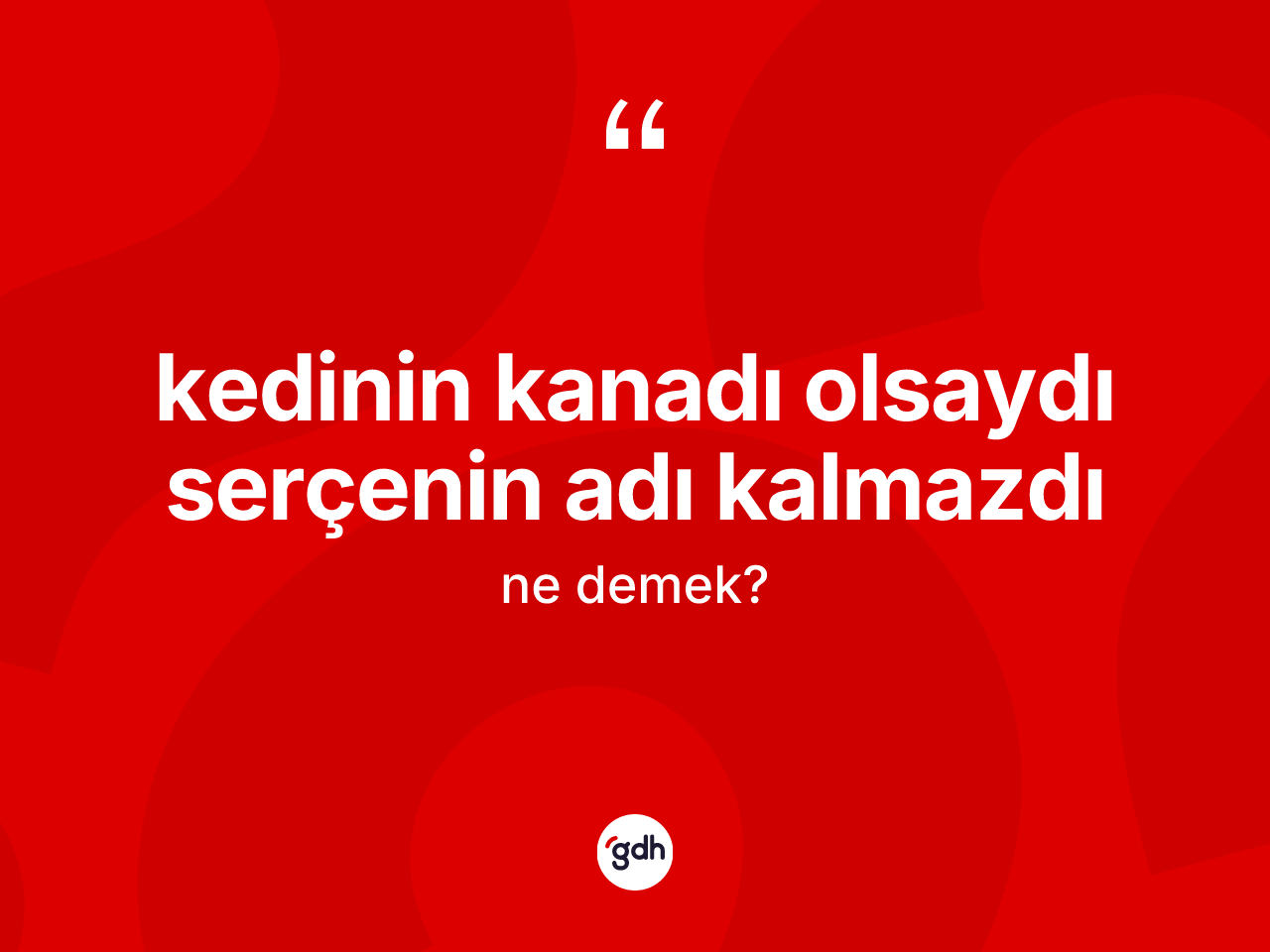Kedinin kanadı olsaydı serçenin adı kalmazdı ifadesinin anlamı nedir? Kedinin kanadı olsaydı serçenin adı kalmazdı ifadesi hangi durumlarda kullanılır?