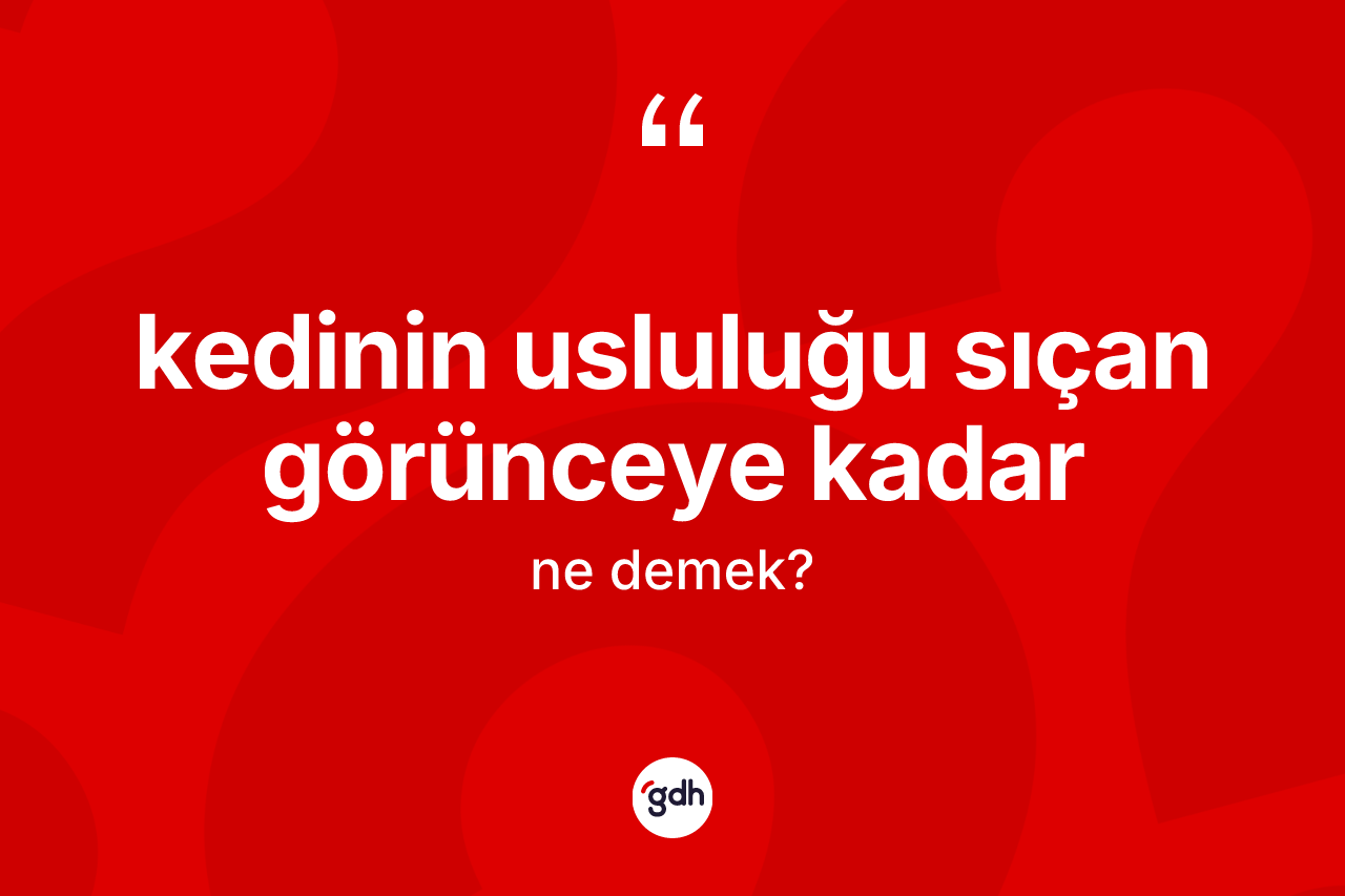 Kedinin usluluğu sıçan görünceye kadar ifadesinin tanımı nedir?