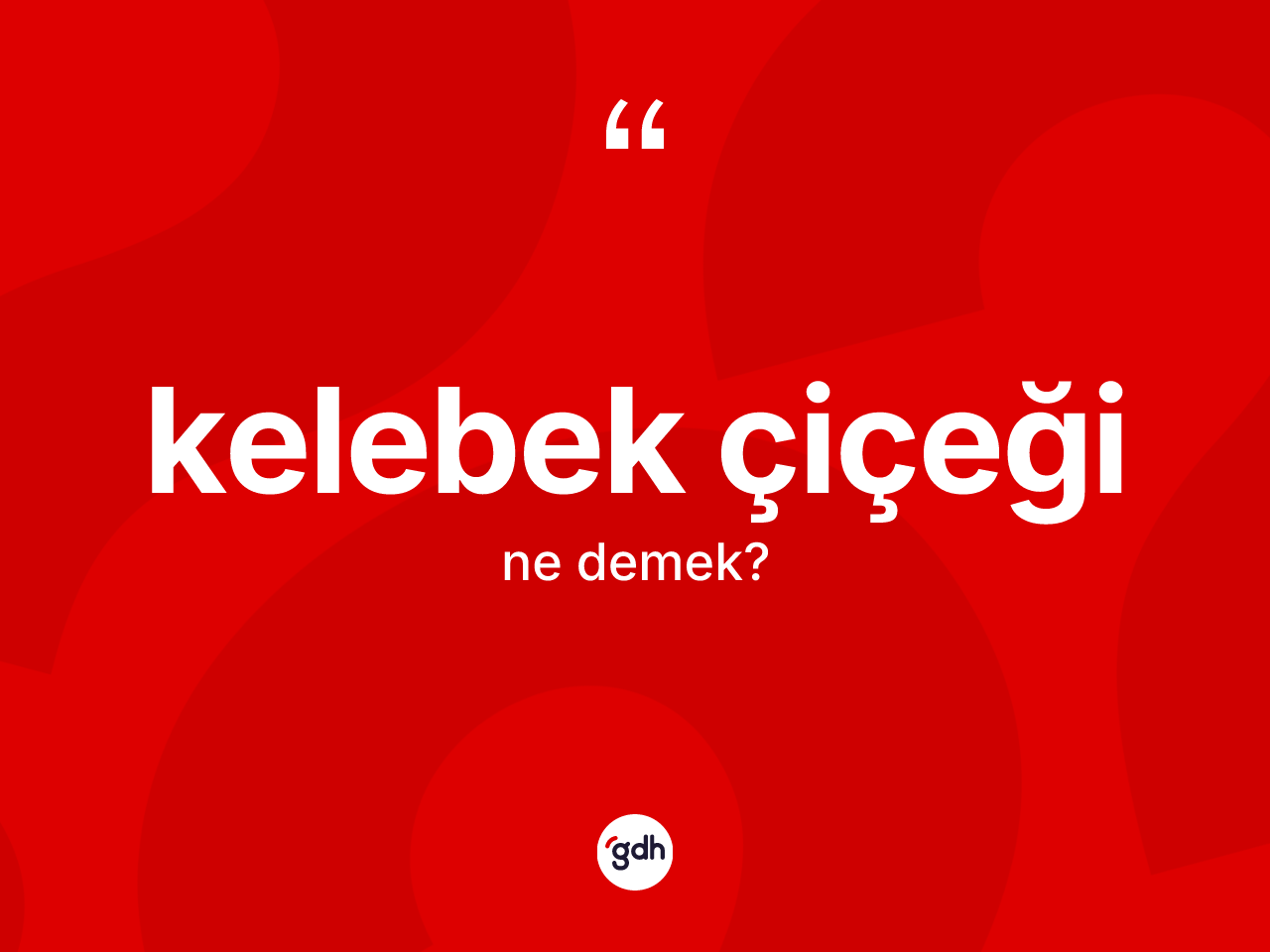Kelebek çiçeği kelimesinin tanımı nedir? Kelebek çiçeğinin TDK'ya göre anlamı nedir?