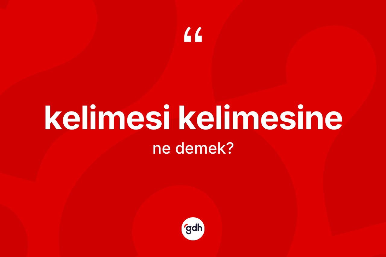 Kelimesi kelimesine nedir? Kelimesi kelimesinenin TDK'ya göre anlamı nedir?