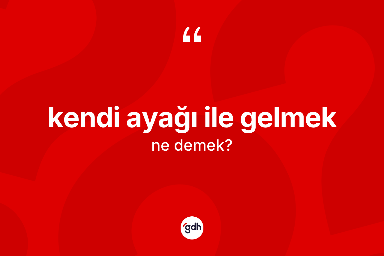 Kendi ayağı ile gelmek ne anlama gelir? Kendi ayağı ile gelmek ifadesi nerede kullanılır?