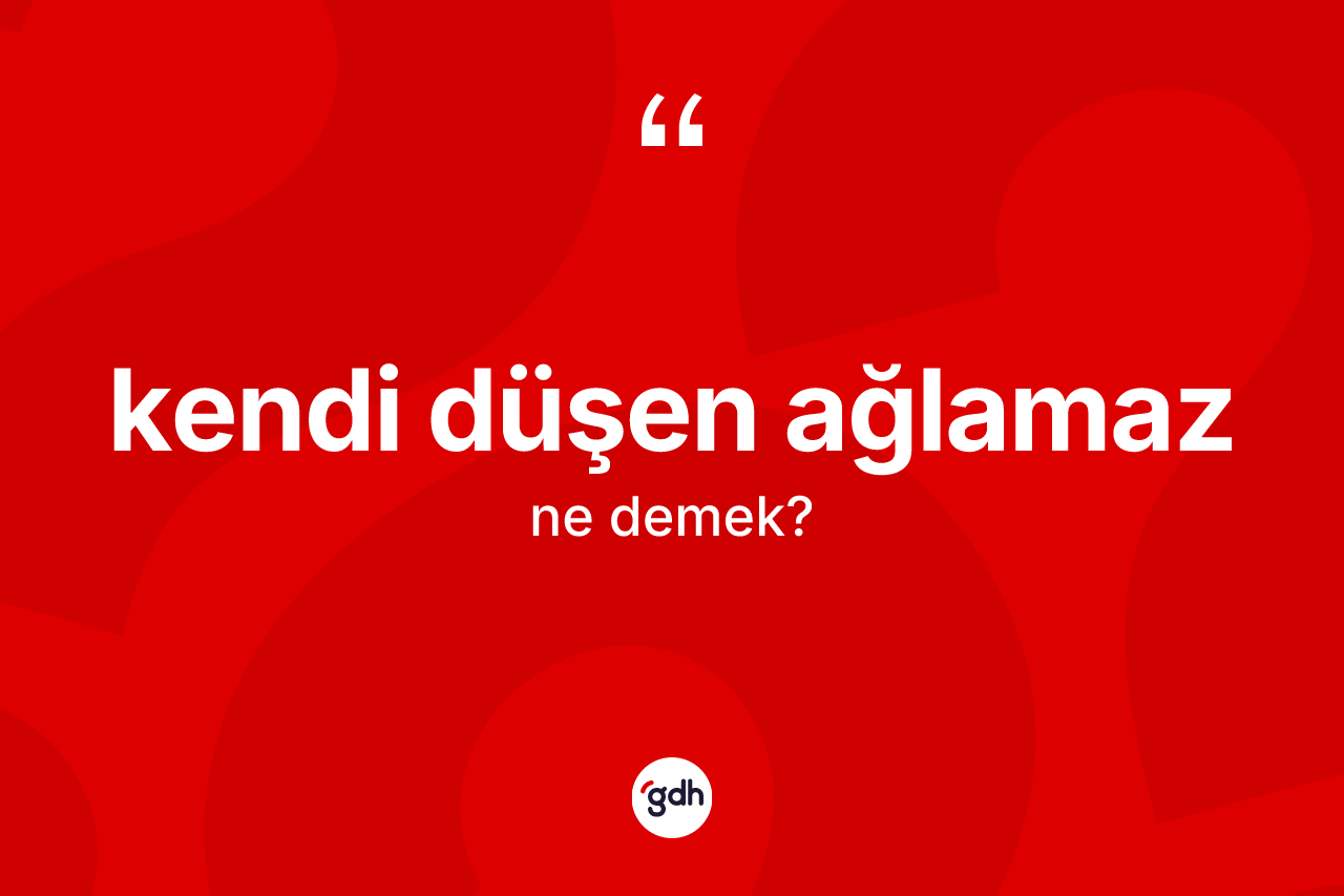 Kendi düşen ağlamaz sözü nedir? Kendi düşen ağlamaz ifadesi nerede kullanılır?
