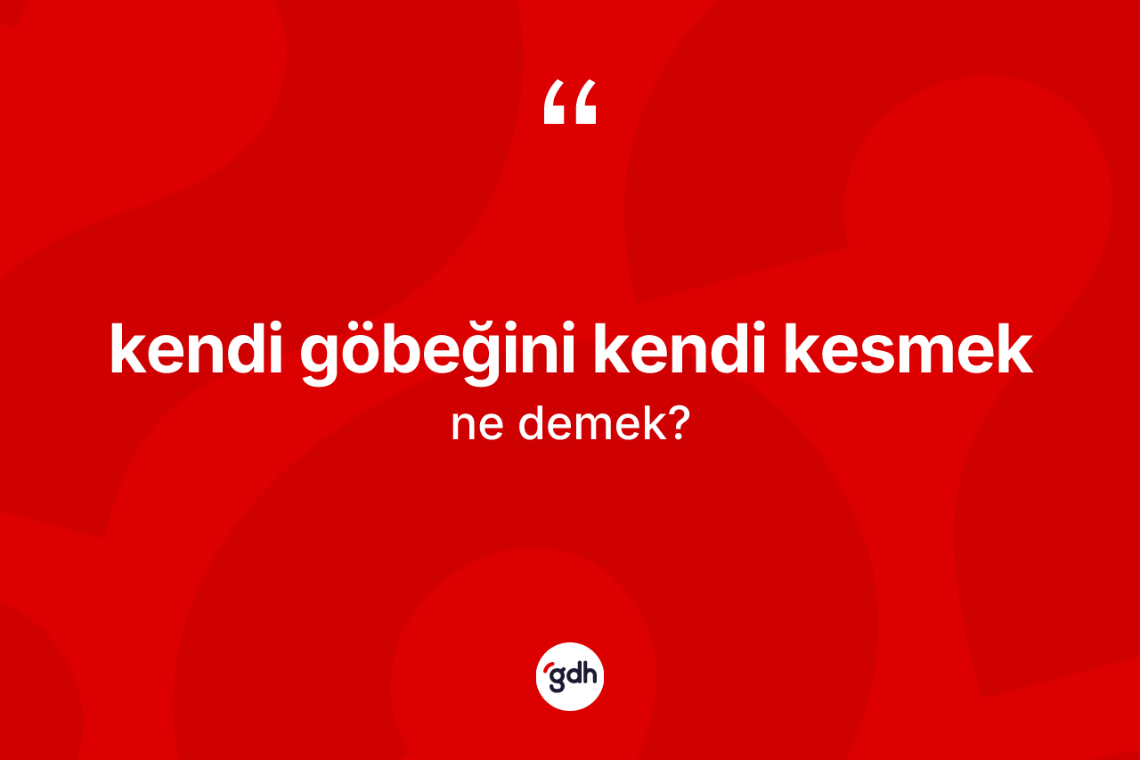 Kendi göbeğini kendi kesmek deyimi ne anlama gelir? Kendi göbeğini kendi kesmek ifadesinin TDK açıklaması nedir?