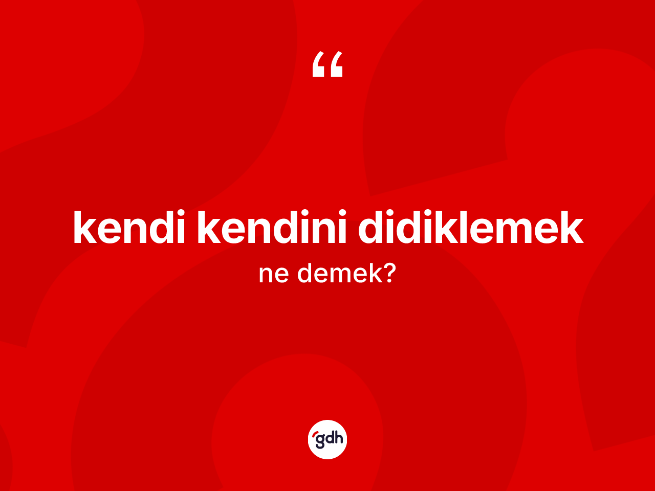 Kendi kendini didiklemek ifadesinin anlamı nedir? Kendi kendini didiklemek ifadesi hangi durumlarda kullanılır?