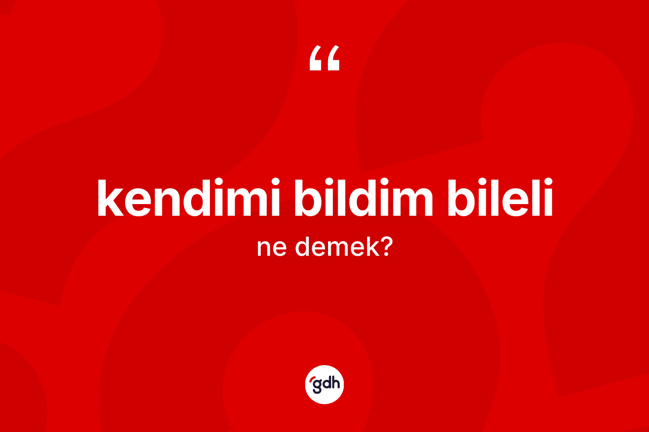 Kendimi bildim bileli ne demek?