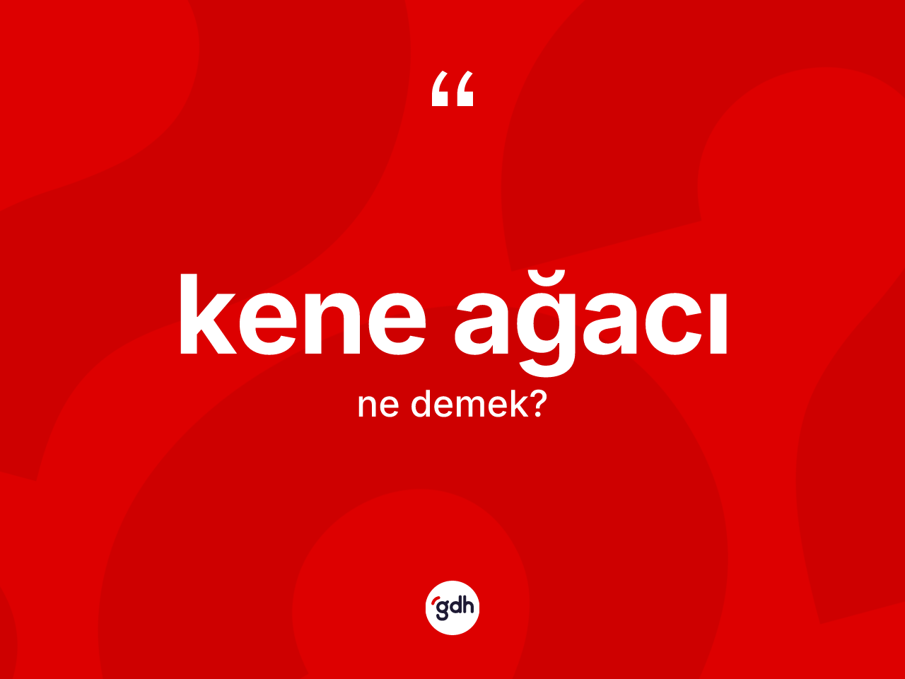 Kene ağacı kelimesinin sözlükteki tanımı nedir? Kene ağacının TDK'ya göre anlamı nedir?