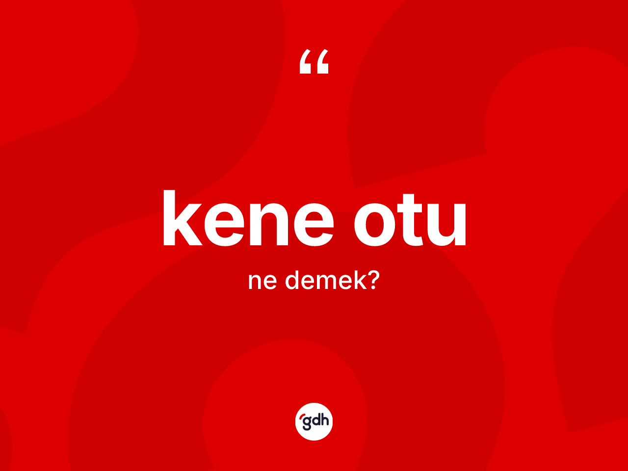 Kene otu kelimesinin sözlükteki tanımı nedir? Kene otu kelimesinin özellikleri nelerdir?