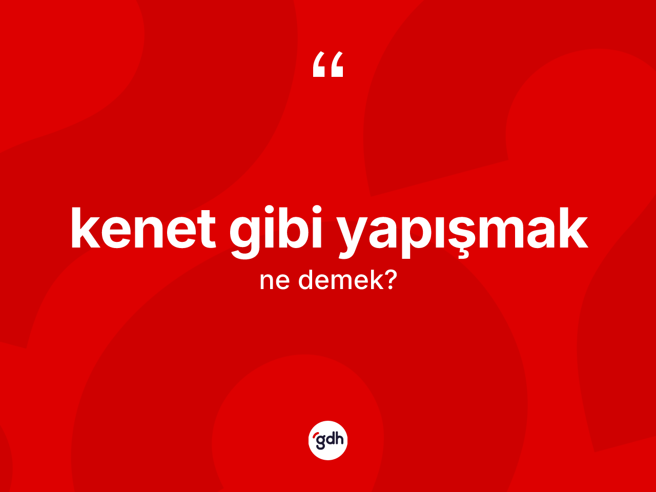 Kenet gibi yapışmak ifadesi ne anlama gelir? Kenet gibi yapışmak sözünün TDK açıklaması nedir?