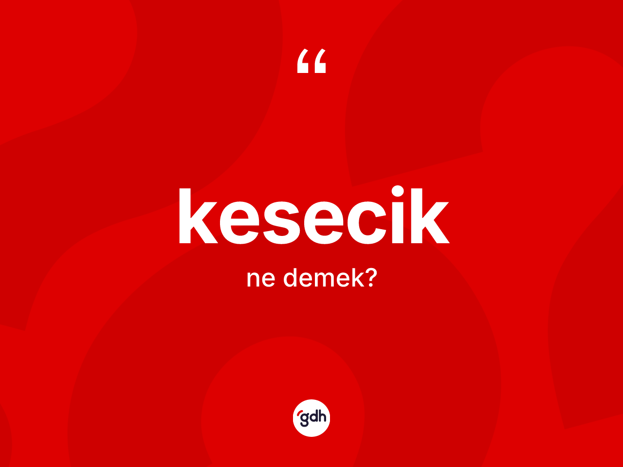 Kesecik kelimesi ne anlama gelir? Keseciğin TDK'ya göre anlamı nedir?
