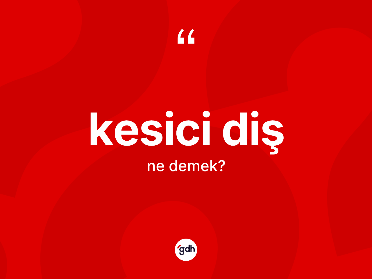Kesici diş kelimesinin sözlükteki tanımı nedir? Kesici diş kelimesinin TDK anlamı nedir?