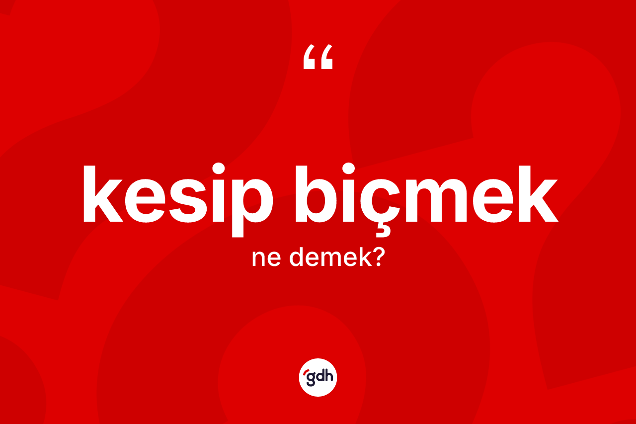 Kesip biçmek ifadesinin kısaca tanımı nedir?