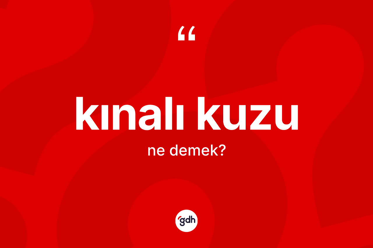 Kınalı kuzu kelimesinin tanımı nedir? Kınalı kuzunun TDK'ya göre anlamı nedir?