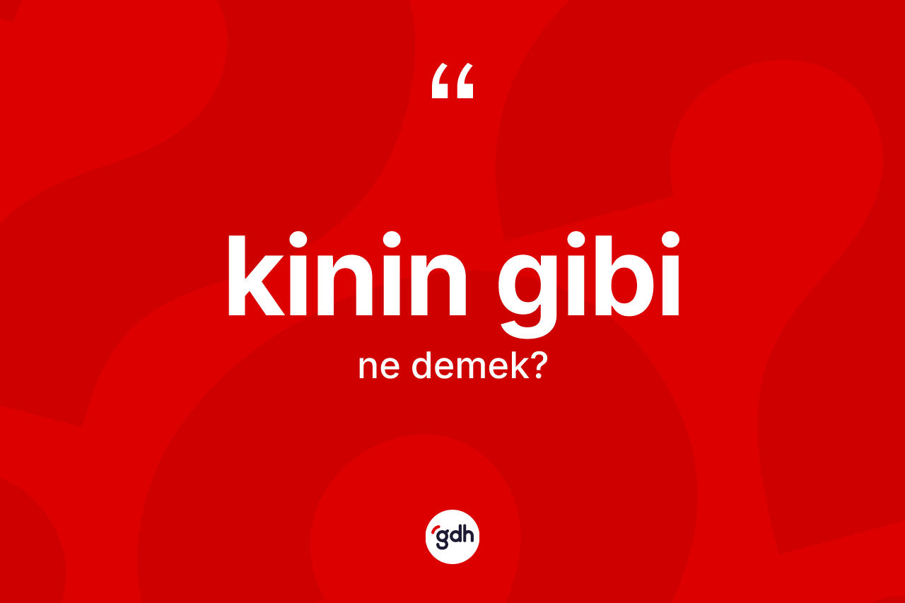 Kinin gibi ifadesinin kısaca anlamı nedir?