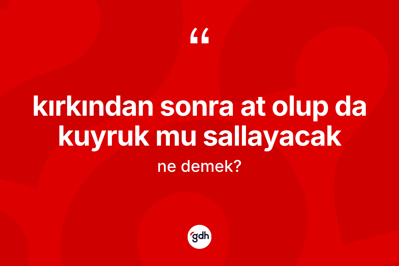 Kırkından sonra at olup da kuyruk mu sallayacak ifadesinin kısaca anlamı nedir?