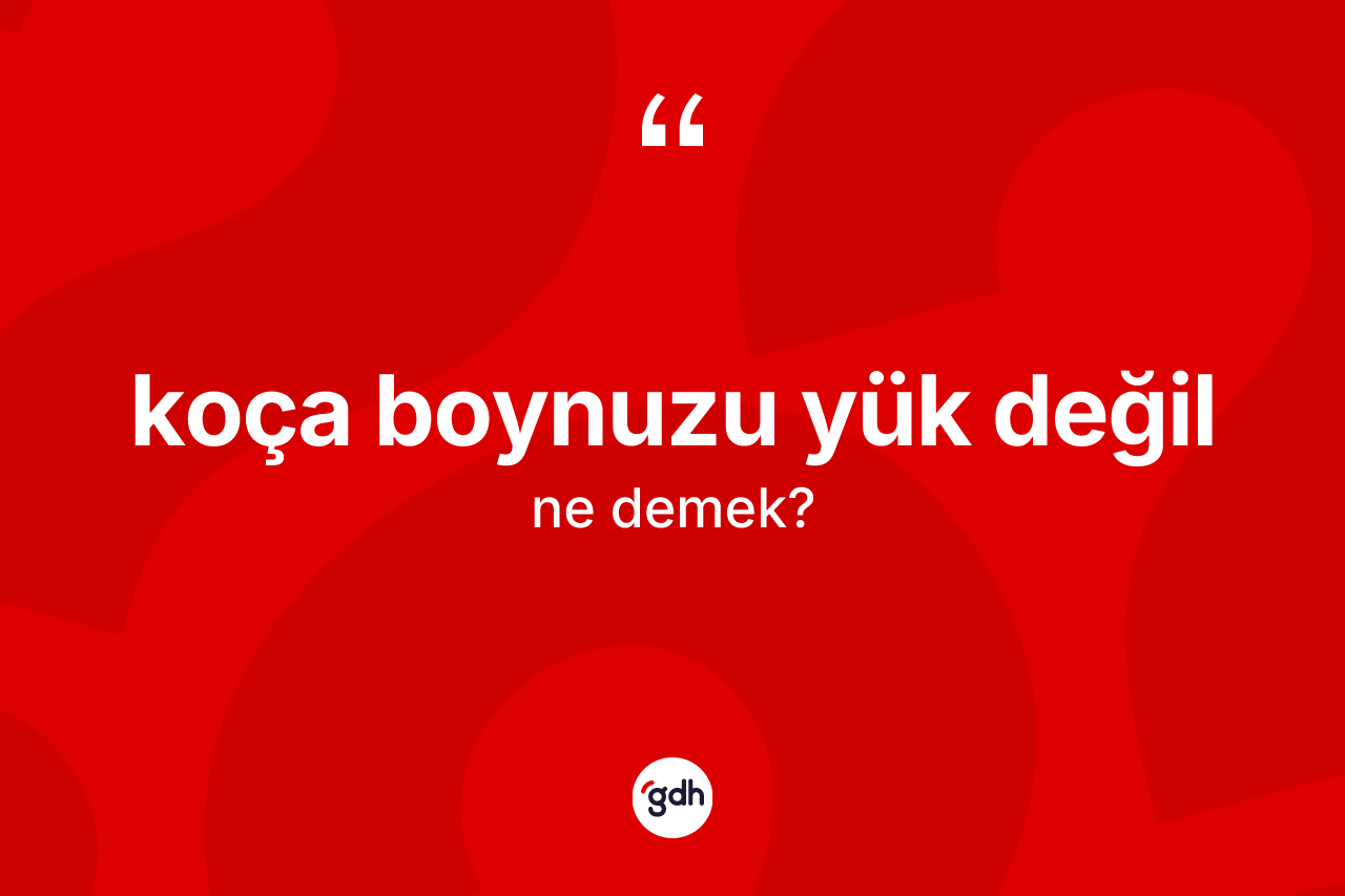 Koça boynuzu yük değil ifadesi ne anlama gelir?