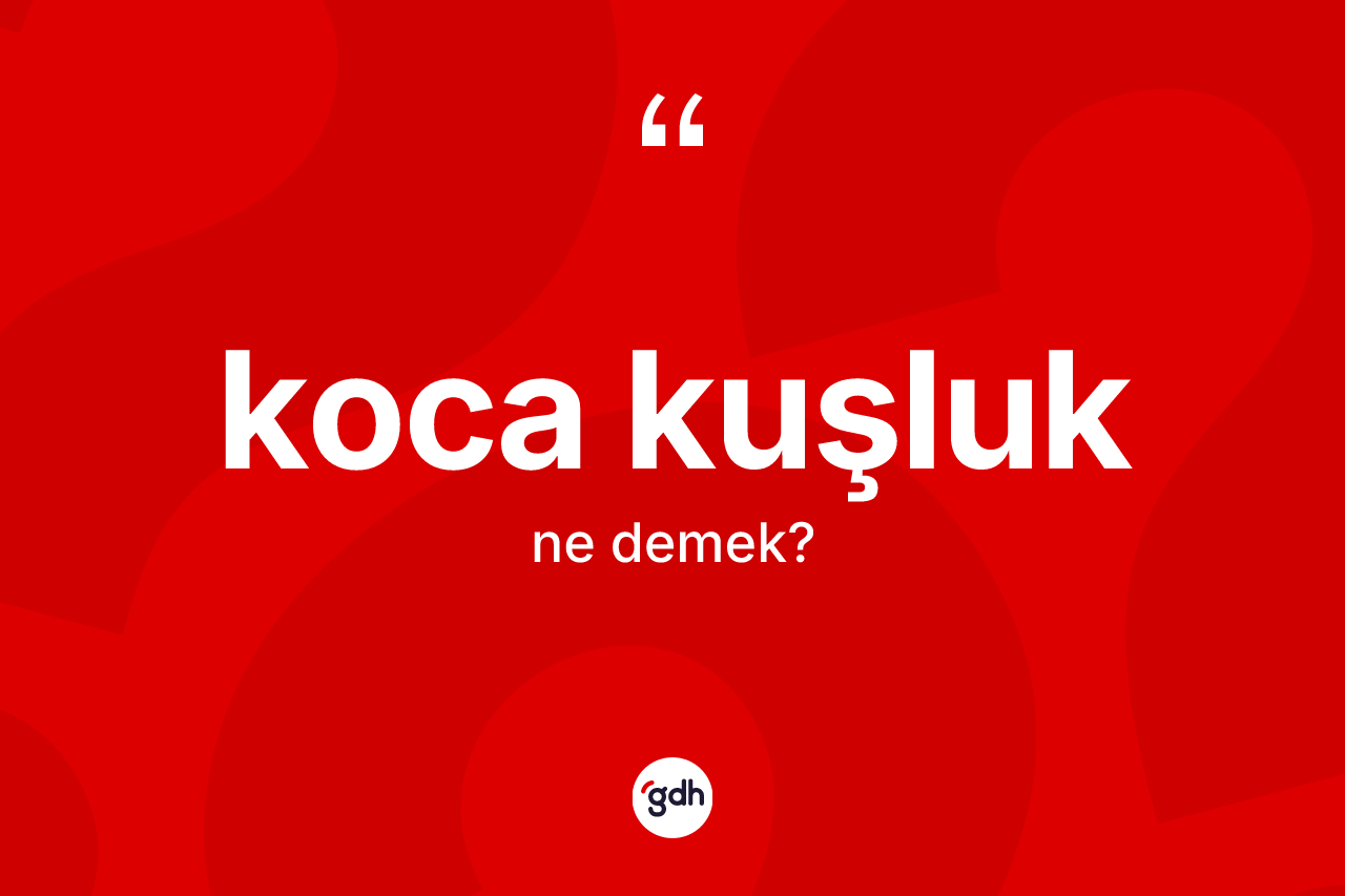 Koca kuşluk kelimesinin sözlükteki tanımı nedir?