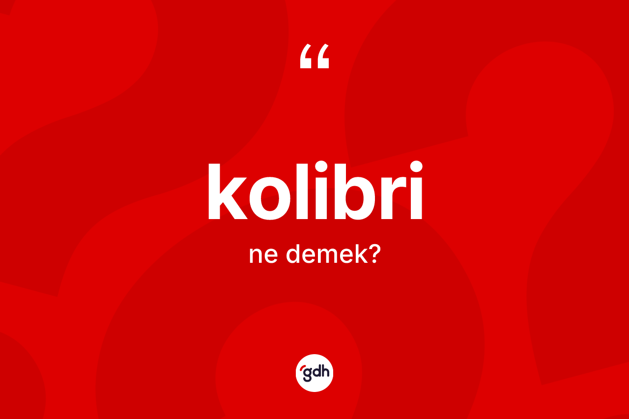 Kolibri kelimesi nedir?