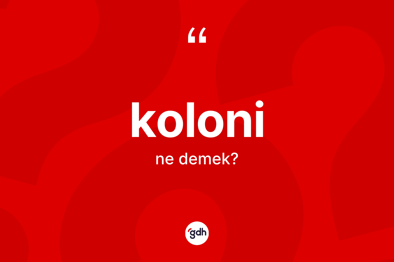 Koloni kelimesinin sözlükteki tanımı nedir?