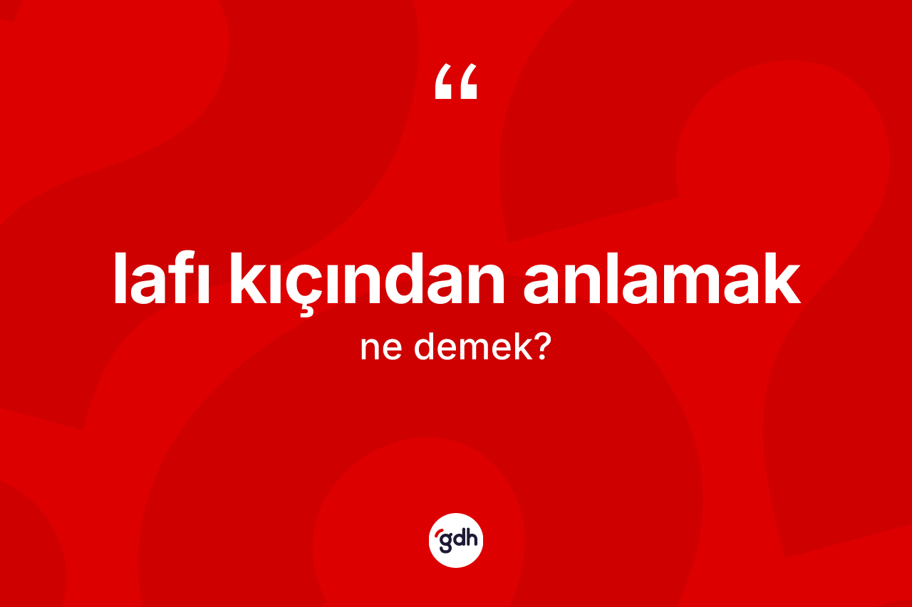 Lafı kıçından anlamak ifadesinin anlamı nedir?
