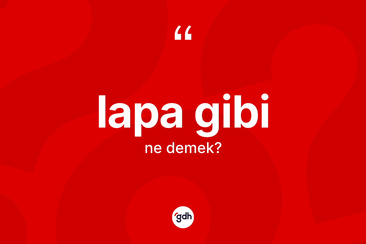 Lapa gibi ne demek? Lapa gibi ifadesinin TDK anlamı nedir?