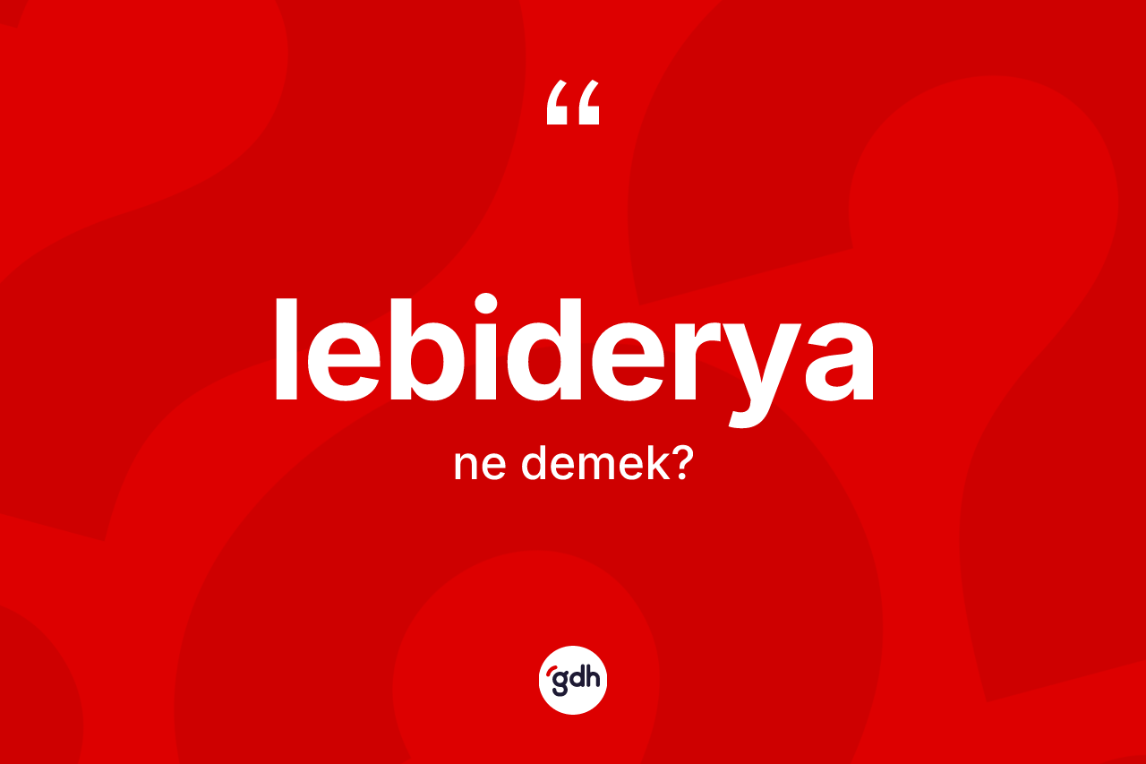 Lebiderya kelimesi nedir? Lebideryanın sözlükteki anlamı nedir?
